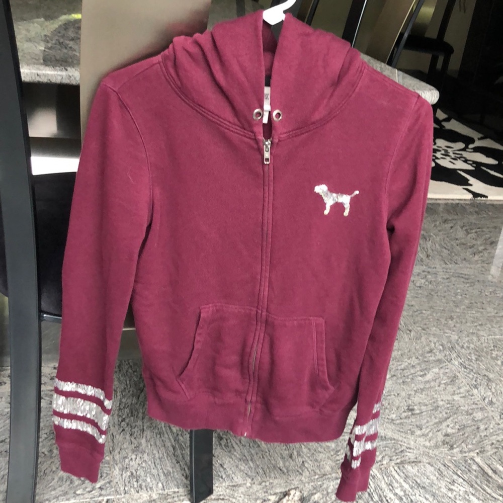 Burgundy Victoria’s Secret PINK full zip